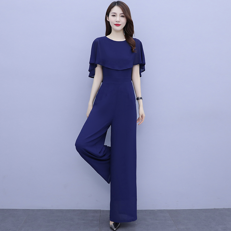 Palazzo Pant Wide - Damskie letnie drapowane kombinezony spodnie z
