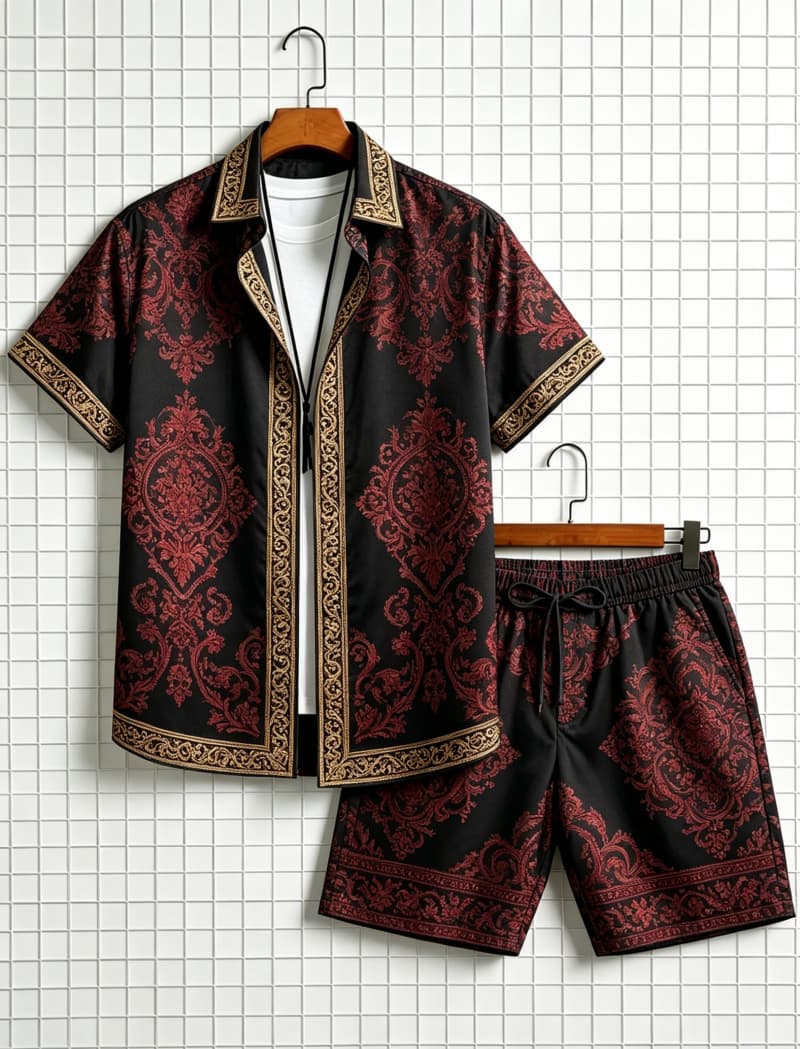 Summer Clothing Trends - Męski zestaw: koszula z krótkim rękawem