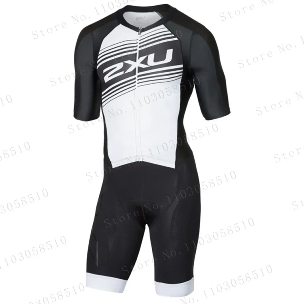 Summer De Clothing - zxuful Czarno-biały kombinezon triathlonowy Męski zestaw