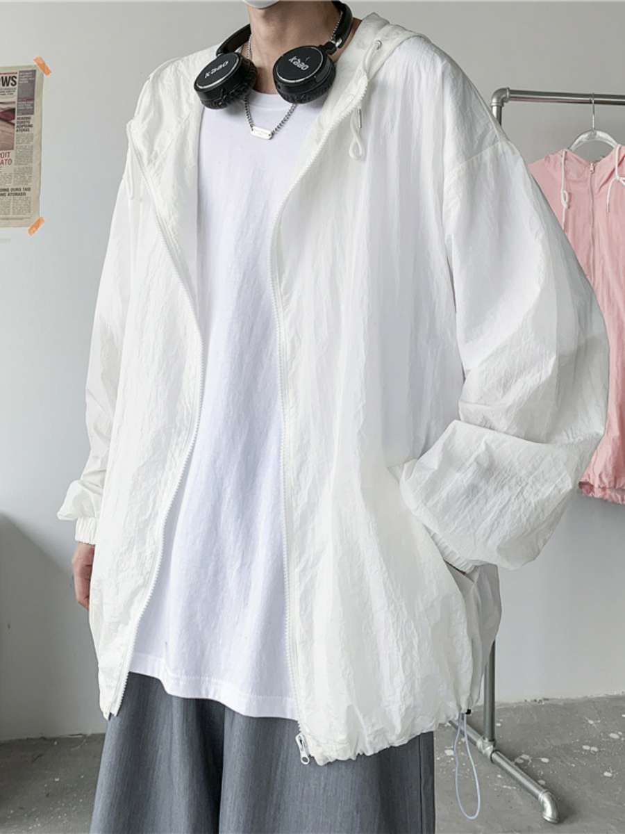 Summer Uv Clothing - Męska letnia kurtka zintegrowana z czapką,