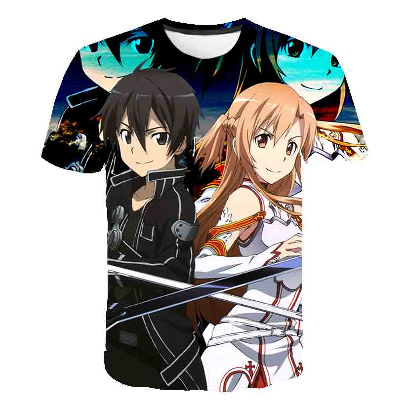 Anime z nadrukiem 3D Sword Art – Summer Clothing Online Shopping recenzja i cena