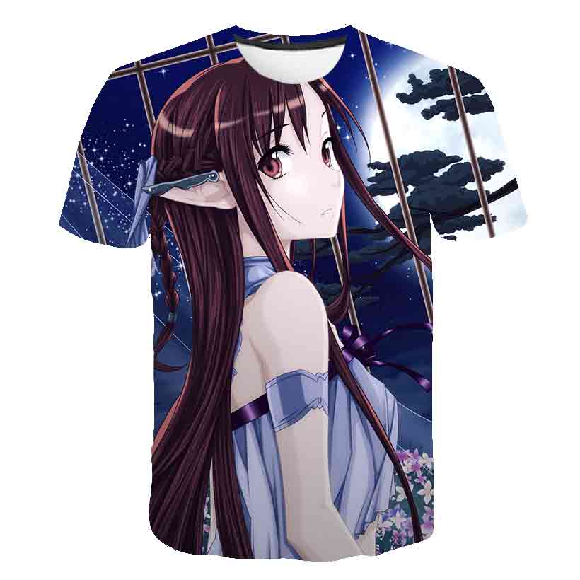 Anime z nadrukiem 3D Sword Art – Summer Clothing Online Shopping recenzja i cena