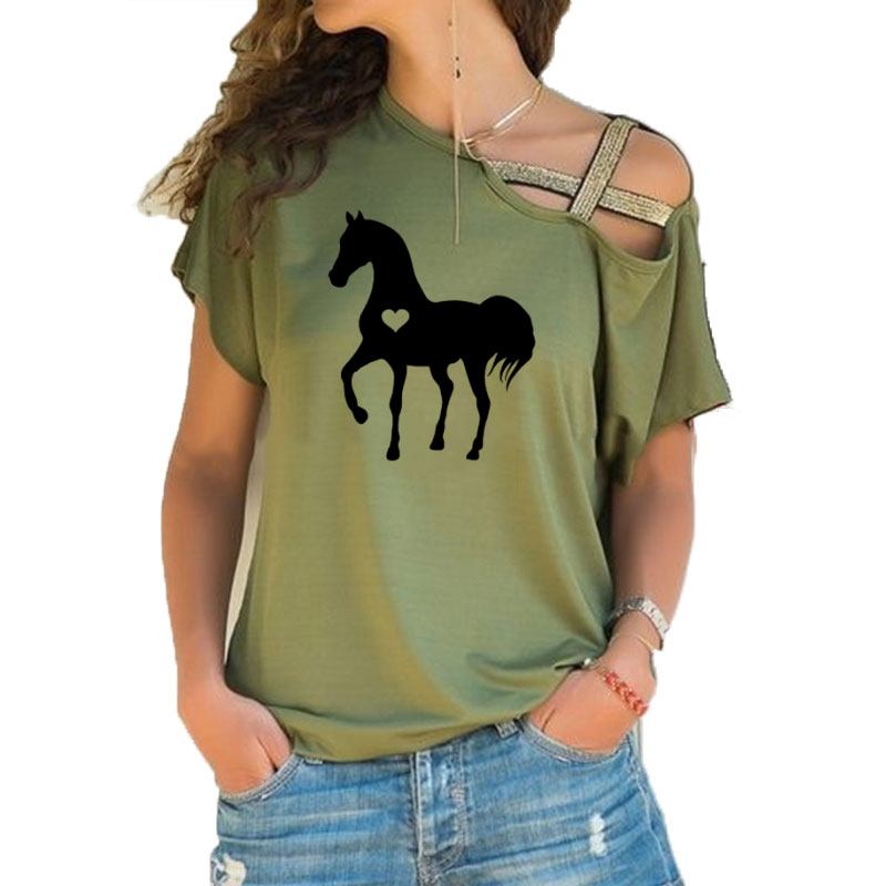 Lato nowe serce koń tshirt pre – Summer Equestrian Clothing recenzja i cena