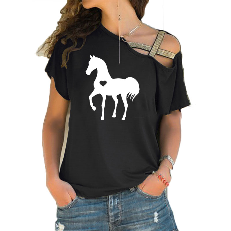 Lato nowe serce koń tshirt pre – Summer Equestrian Clothing recenzja i cena